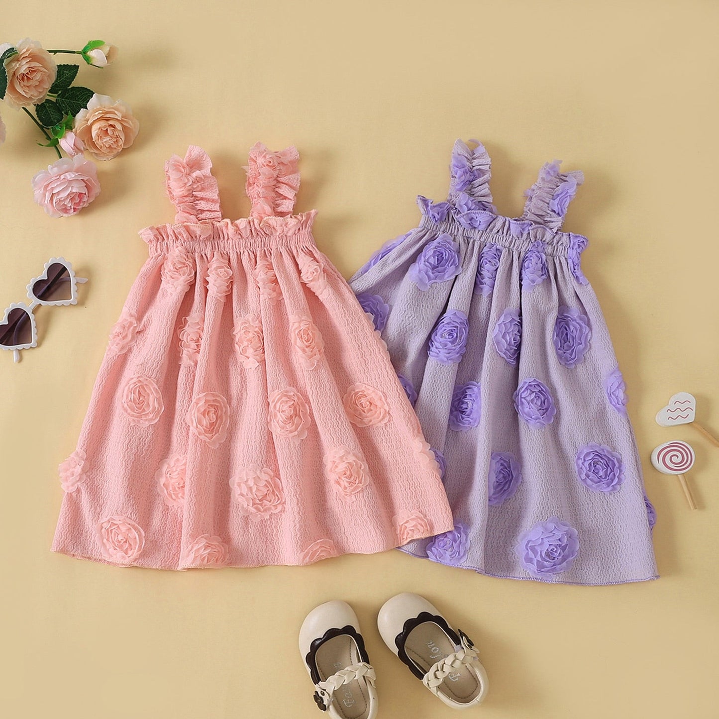 Flower Pleated Dress