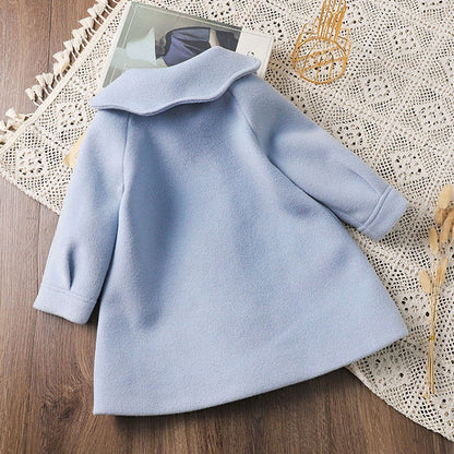 Blue Wool Coat Autumn Winter