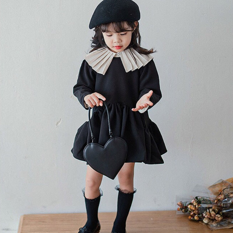 Children's Black Dress and White Collar