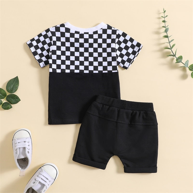 Checkered Short Sleeve Children's Set