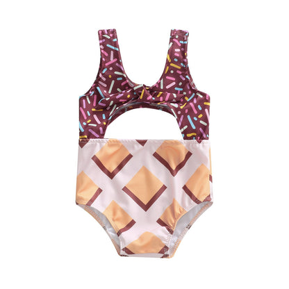 Biscuit/Cake Print  Swimwear 1-6Years