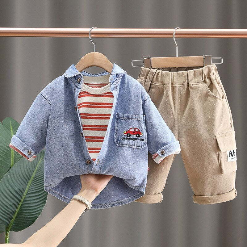 Children's 3 Piece Set with Jeans Jacket