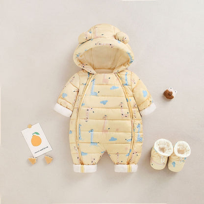 Children's cartoon print jumpsuit for winter