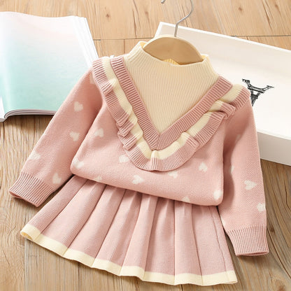 Children's Set Heart Blouse + Skirt