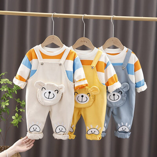 Bear Overall + Shirt Set