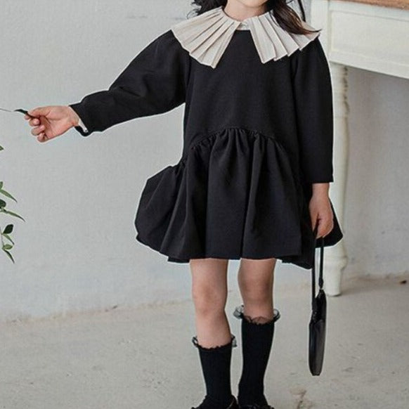 Children's Black Dress and White Collar