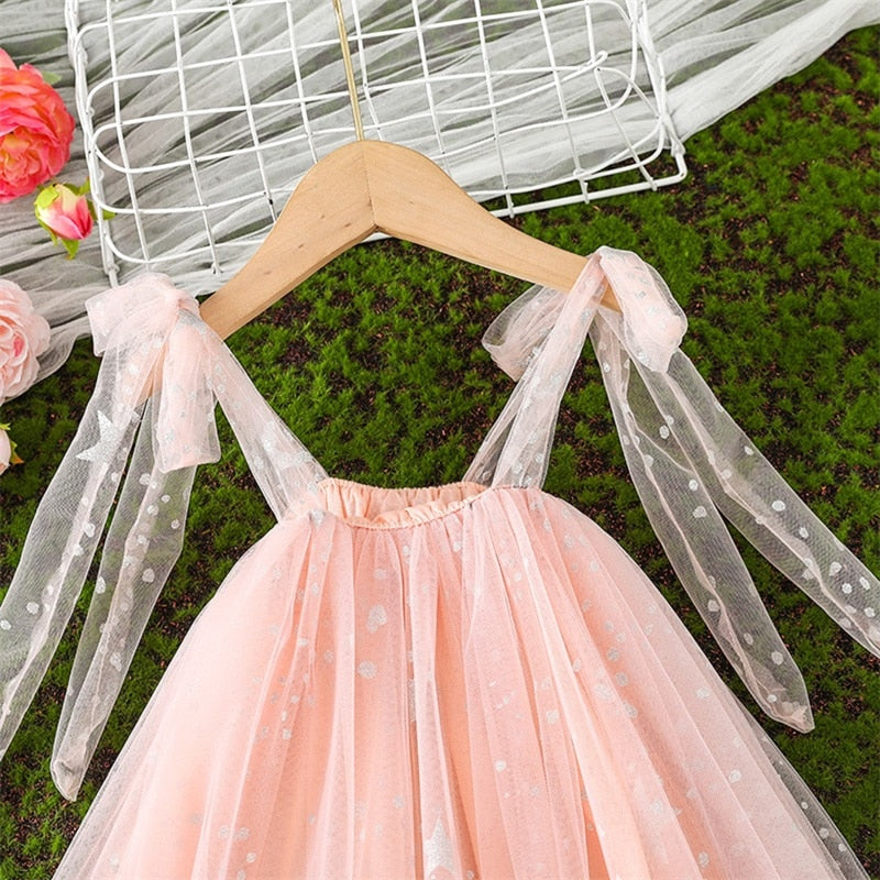 Children's Dress Straps Bow Tulle