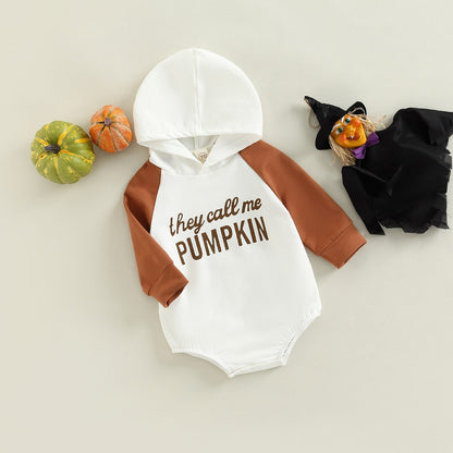 Children's Bodysuit Pumpkin Hood