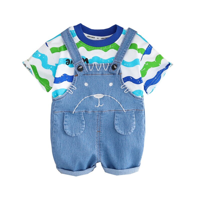 Children's Bib Set Wavy Stripes