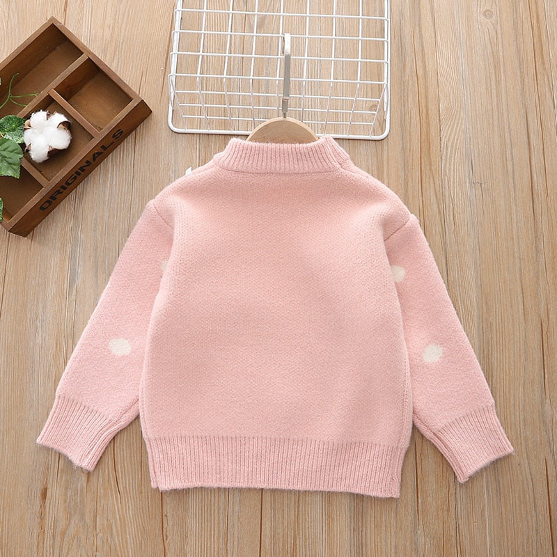 Baby Girls Boys Sweaters Coat Fashion Fur Ball Applique Kids Knitting Pullovers Tops Baby Boys Girls Warm Sweaters