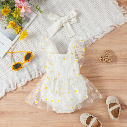 Summer flowers baby body + headband