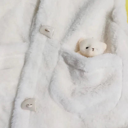 Warm Children's Coat Fur Fluffy + Teddy Bear