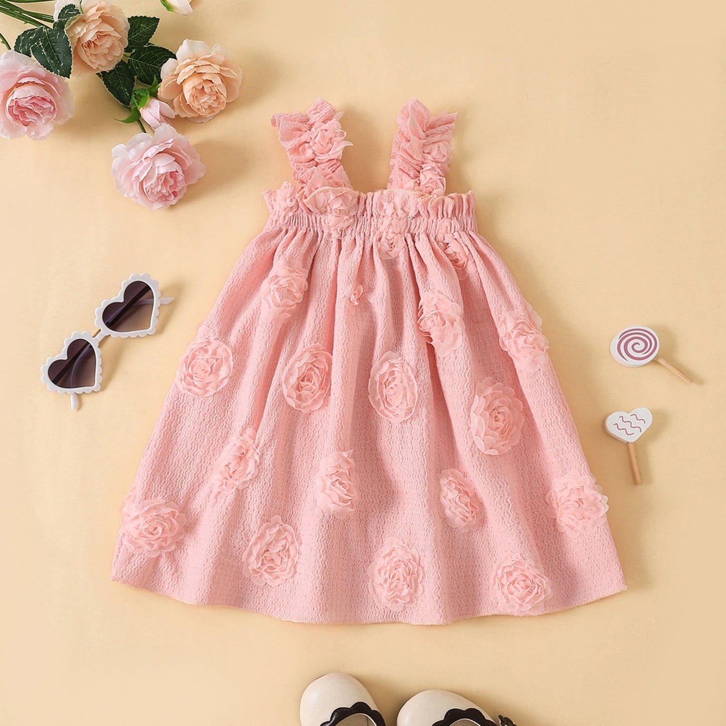 Flower Pleated Dress