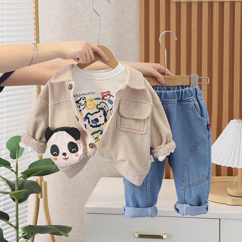 3D children's set with cartoon bag