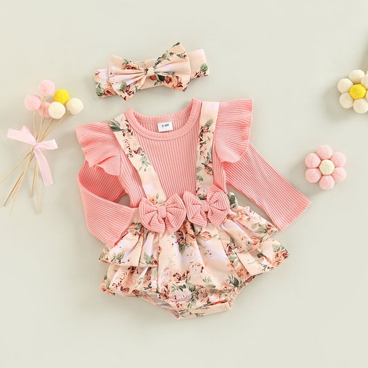 Children's Bodysuit Floral Skirt