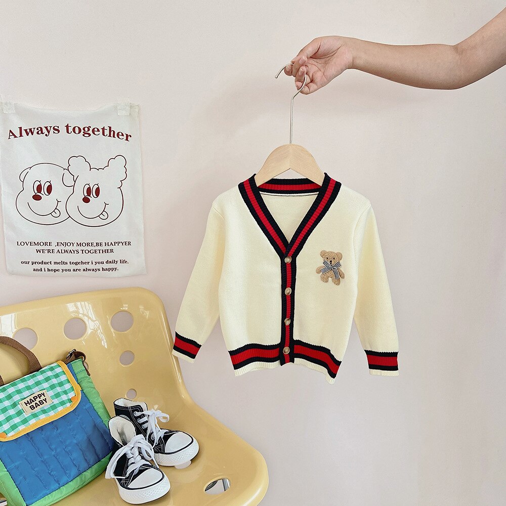 Child Outwear Knitted Cardigan Sweater