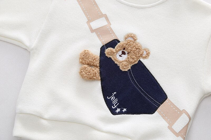 Children's winter set with teddy bear