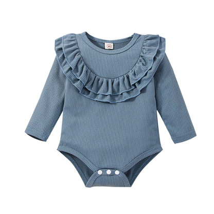 Children's Bodysuit Collar Ruffles