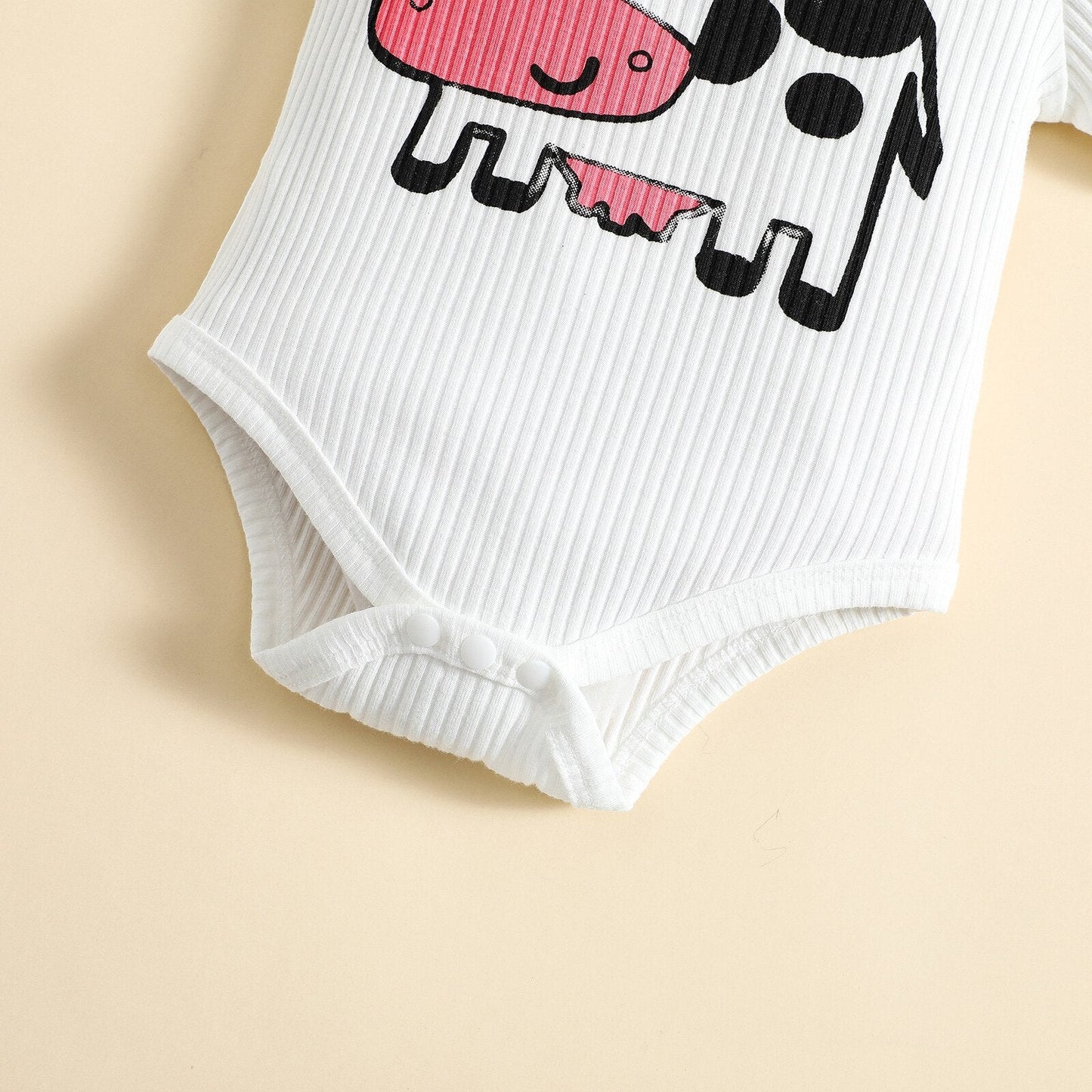 2Pcs Outfit Sets  Romper + Cow Print Pants