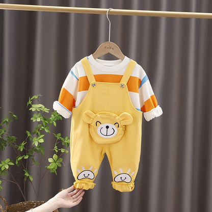 Bear Overall + Shirt Set