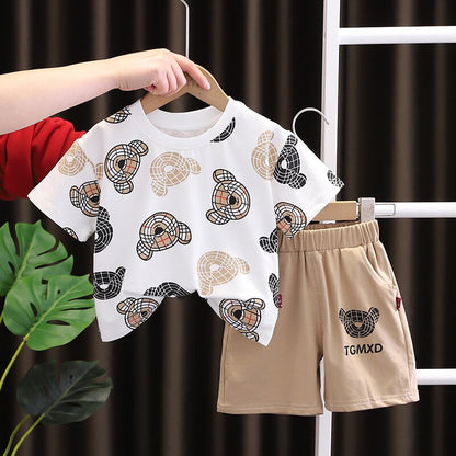 Children's Bear Set Short Sleeve T-shirt