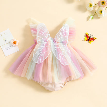 Colorful Butterfly wing children's dress