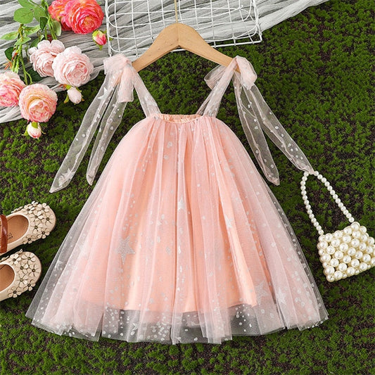 Children's Dress Straps Bow Tulle