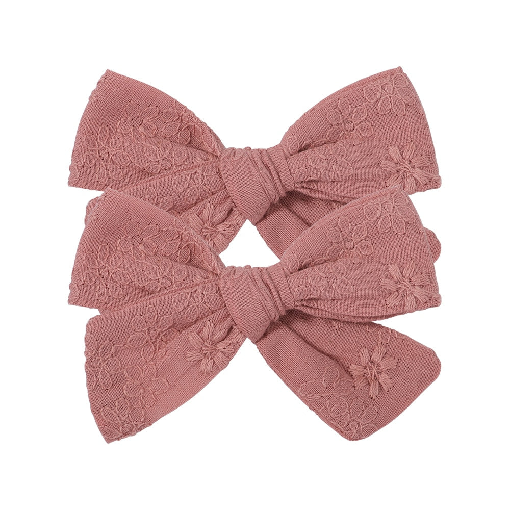 2Pcs/Set  Emma Bowknot Hair Clips