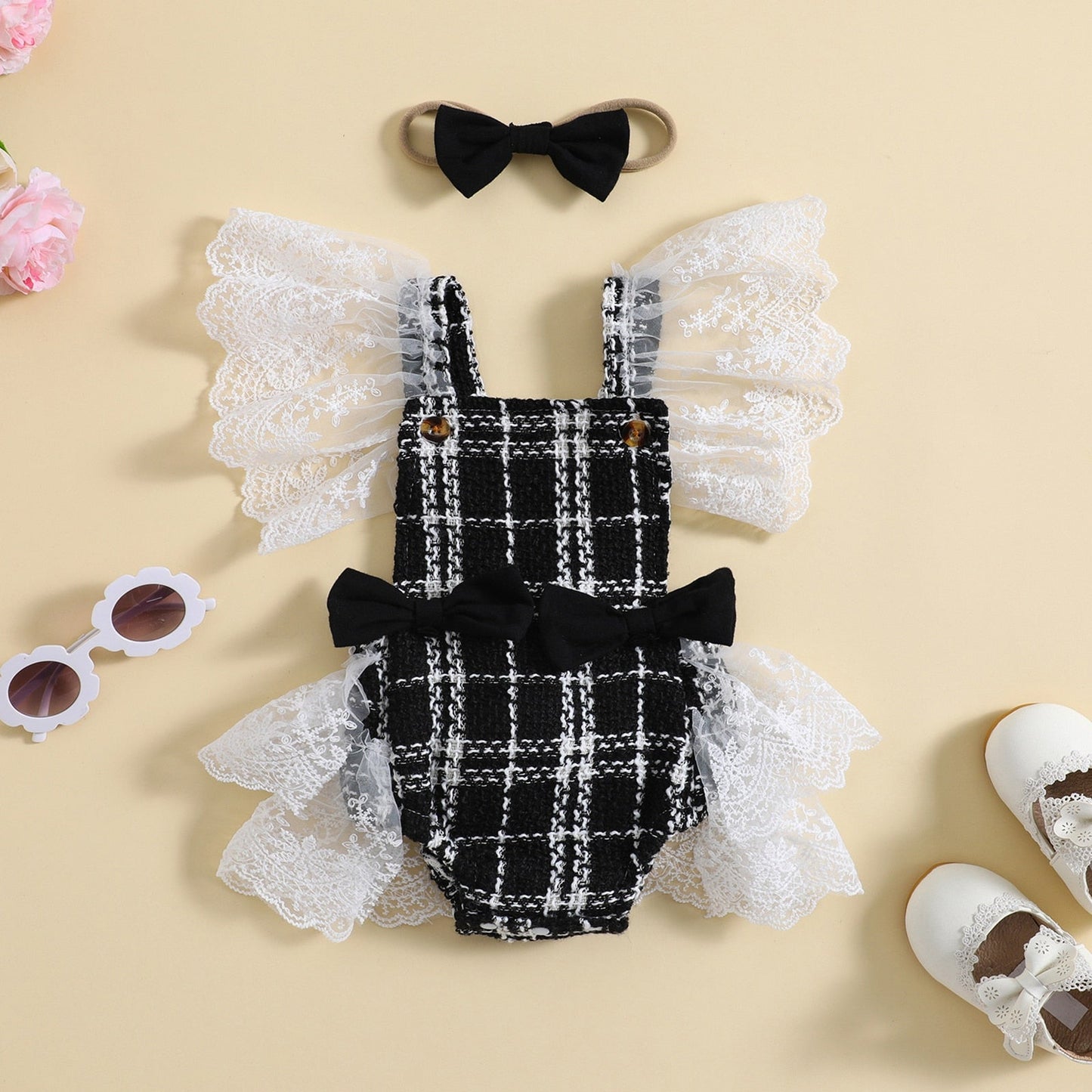 Bow Plaid Bodysuit