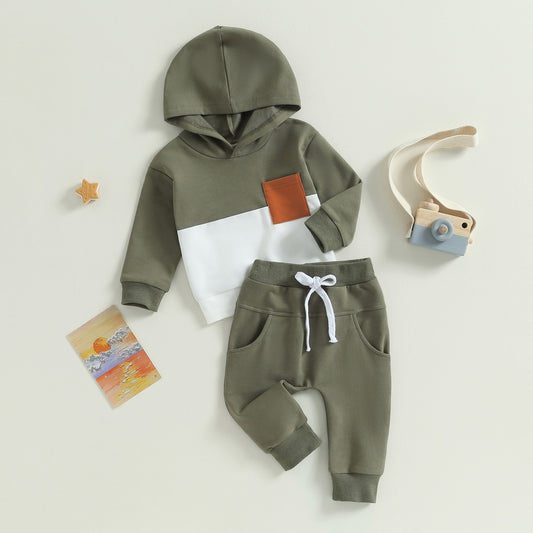 Children's set with hood and pocket