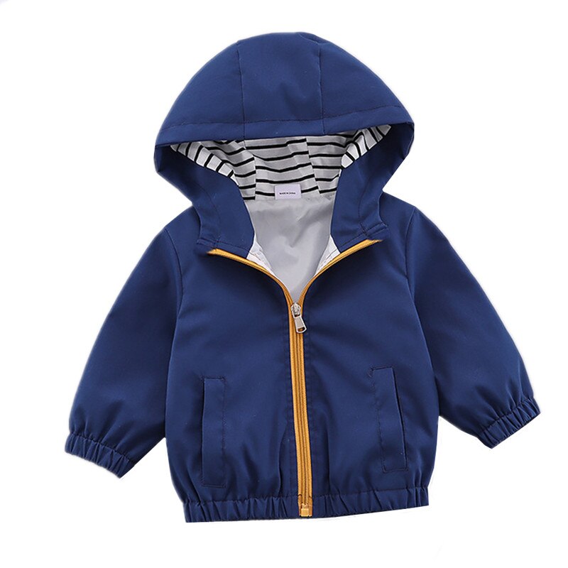 Baby Boys Trench Coat Autumn Spring New Hooded Jacket Coat Solid Color Baby Clothes For Kids 0-2 Years Kids Outerwear