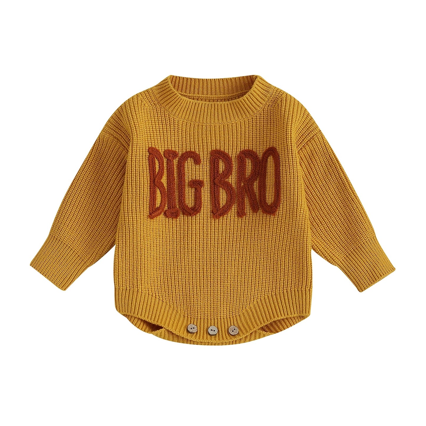 Big Bro Embroidered Romper Round Neck Sleeve