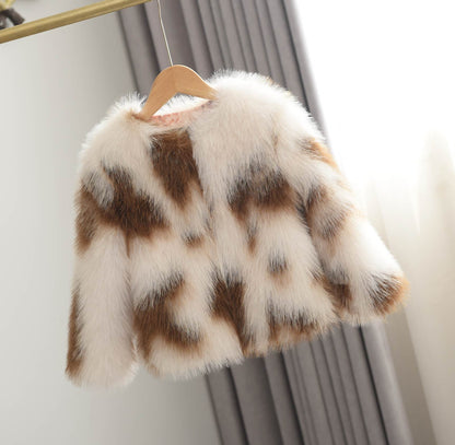 Children's stylish fur coat