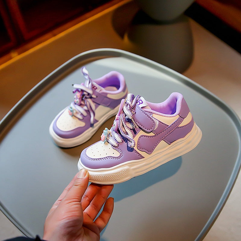 Children's Sneakers With Rubber Colors Adornment