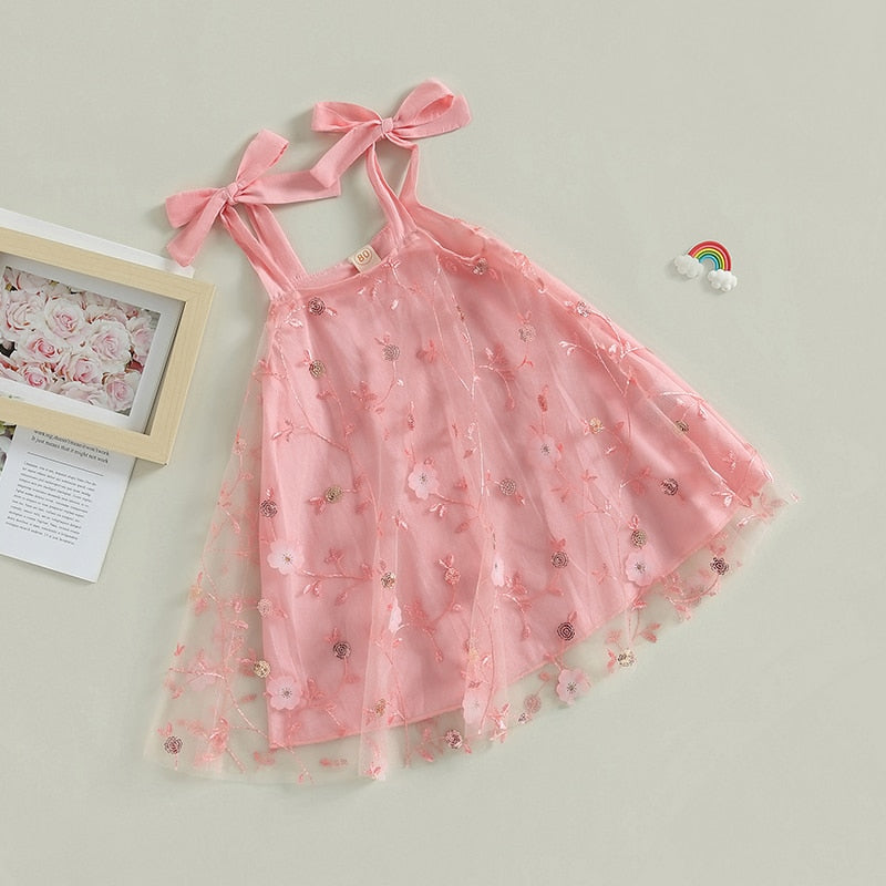 Children's Dress Straps Bow Tulle