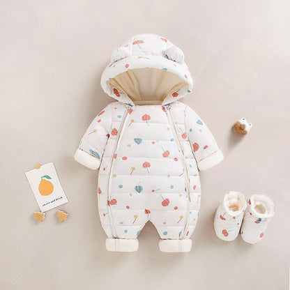 Children's cartoon print jumpsuit for winter