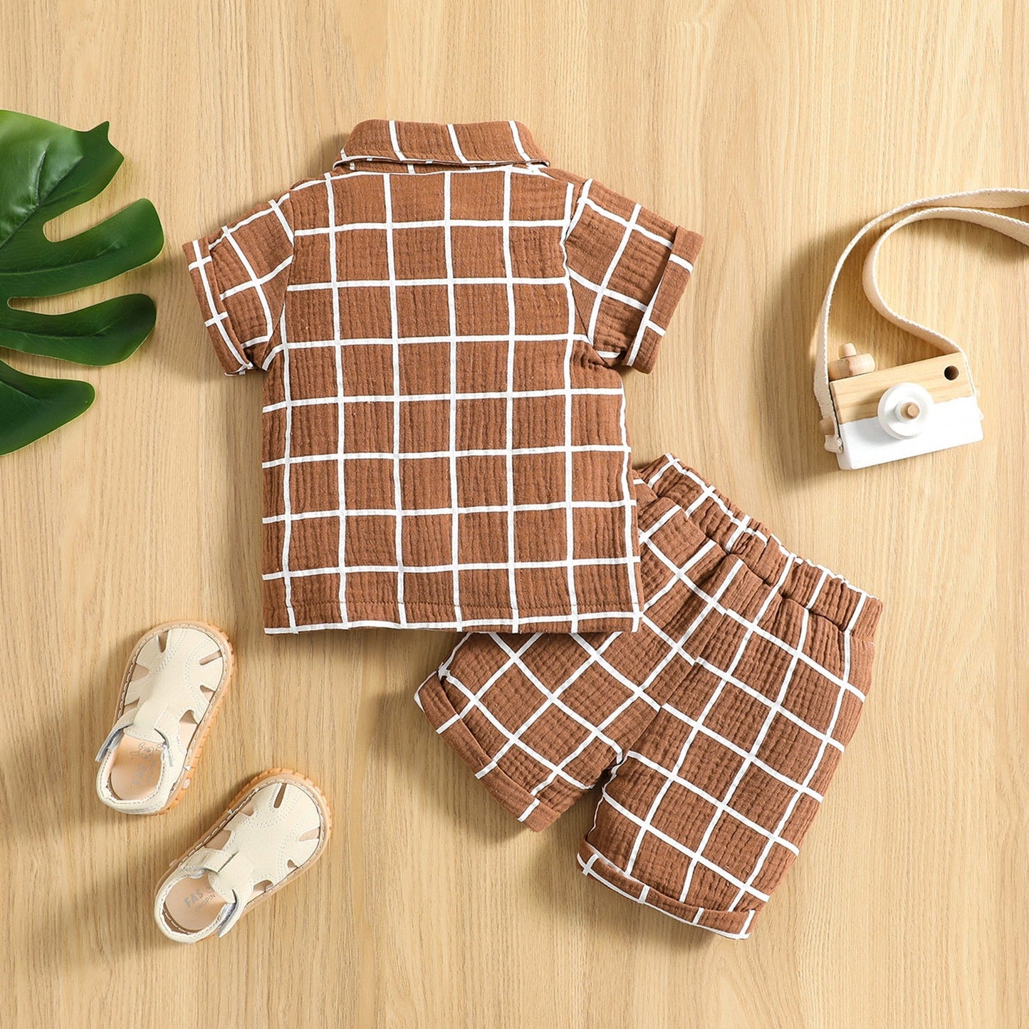 Baby Toddler 2 Pcs Outfit Suit Plaid