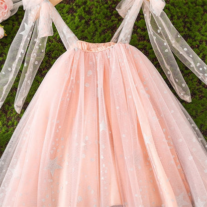 Children's Dress Straps Bow Tulle