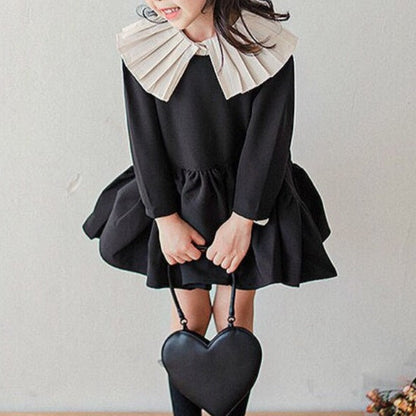 Children's Black Dress and White Collar