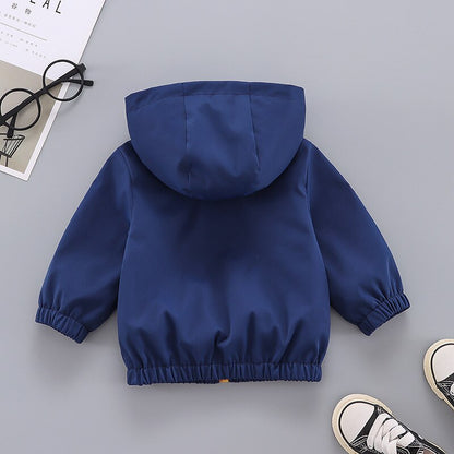 Baby Boys Trench Coat Autumn Spring New Hooded Jacket Coat Solid Color Baby Clothes For Kids 0-2 Years Kids Outerwear