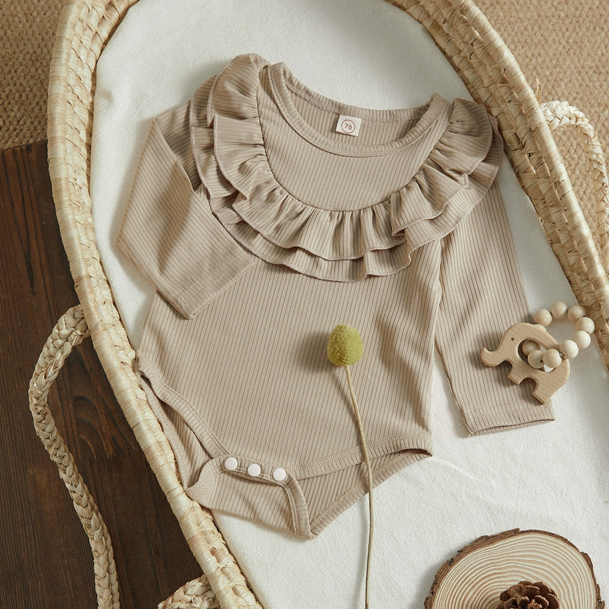 Children's Bodysuit Collar Ruffles