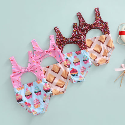 Biscuit/Cake Print  Swimwear 1-6Years