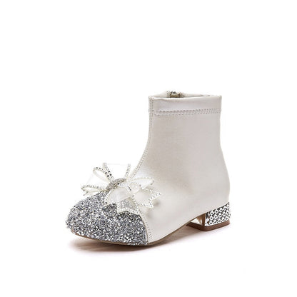 Children's Bow Stone Booties