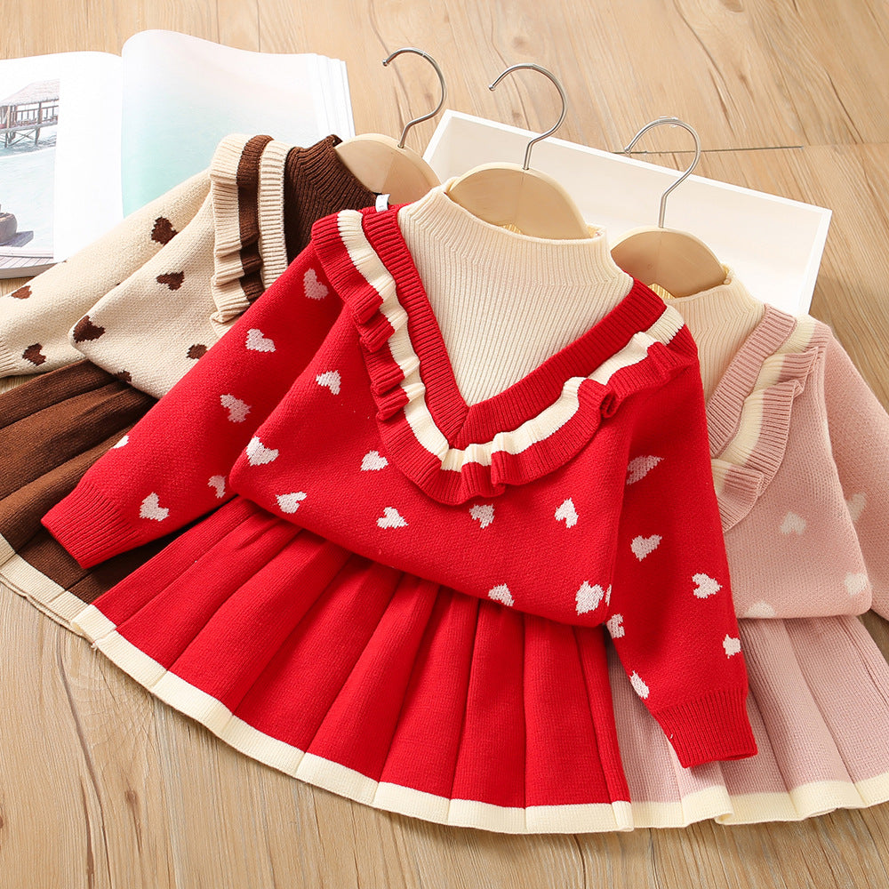 Children's Set Heart Blouse + Skirt