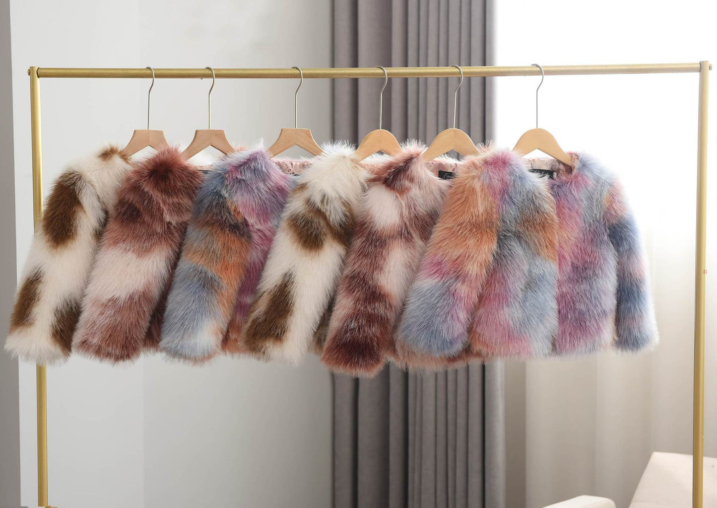 Children's stylish fur coat