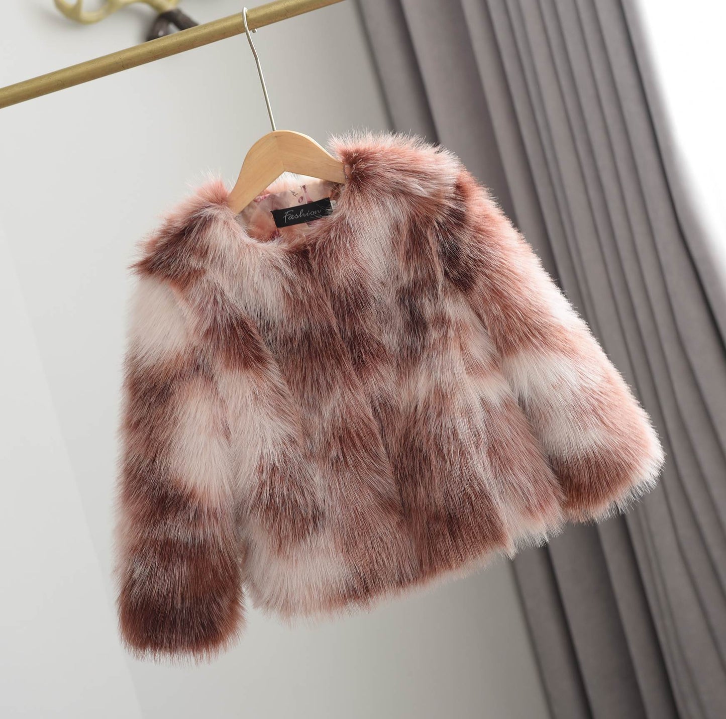 Children's stylish fur coat