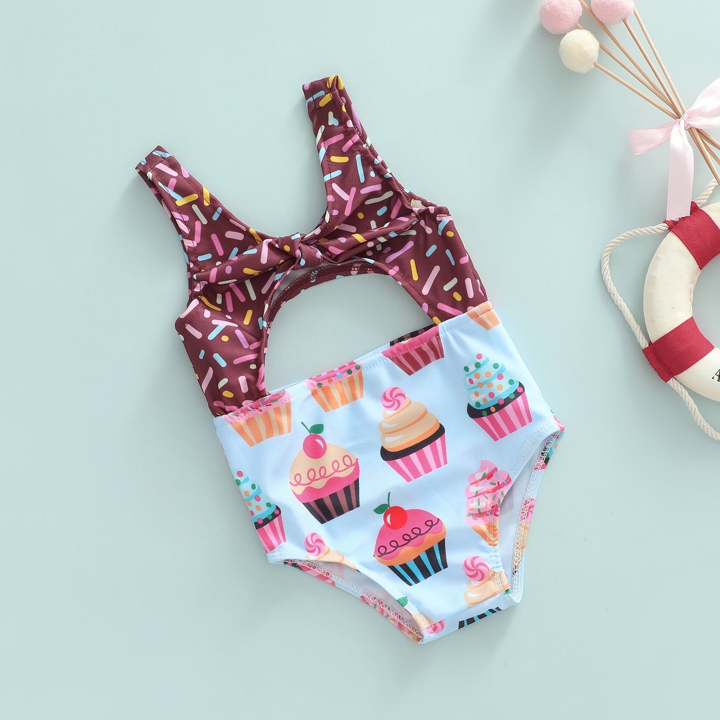 Biscuit/Cake Print  Swimwear 1-6Years