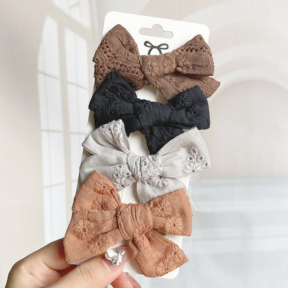 4Pcs/Set Vallery Bows Hair Clip