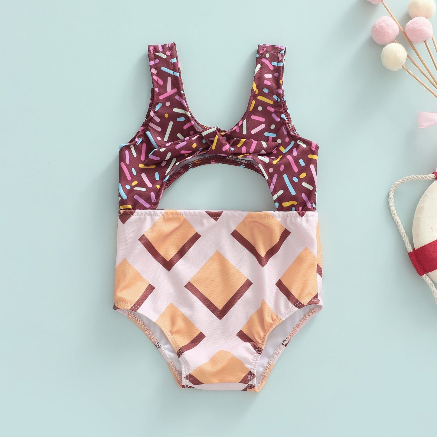 Biscuit/Cake Print  Swimwear 1-6Years