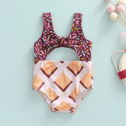 Biscuit/Cake Print  Swimwear 1-6Years